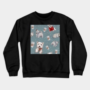 Westies mom blue pattern Crewneck Sweatshirt